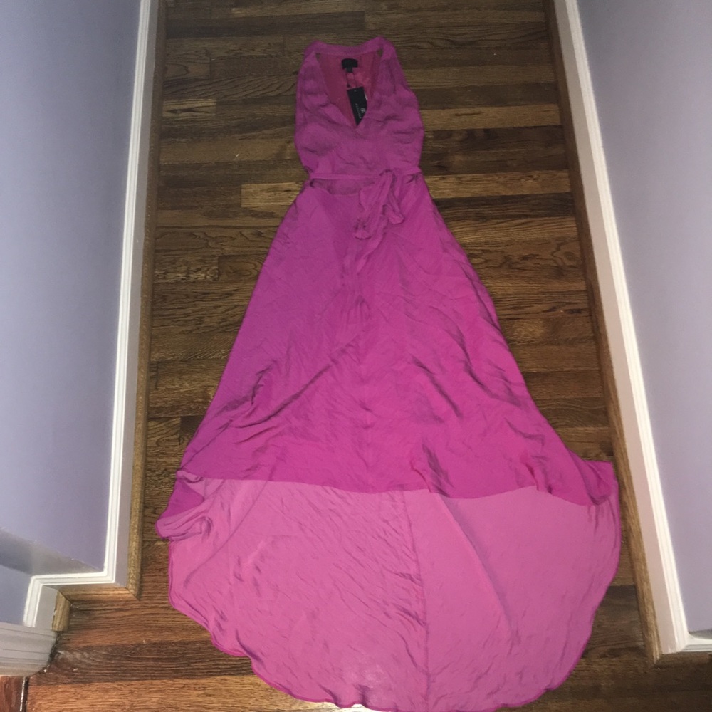 Banana Republic Monogram pink high low midi flowy dress